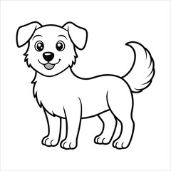 Obraz premium Coloring Page Outline of Cute Dog 