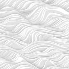 Obraz premium Abstract White Seamless Pattern with Wavy Lines and Organic Shapes. AI generated illustration
