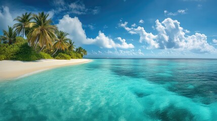 Fototapeta premium Tranquil Island Escape with Pristine White Sands
