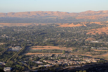 View of Livermore Valley from the East Bay hills in Northern California
