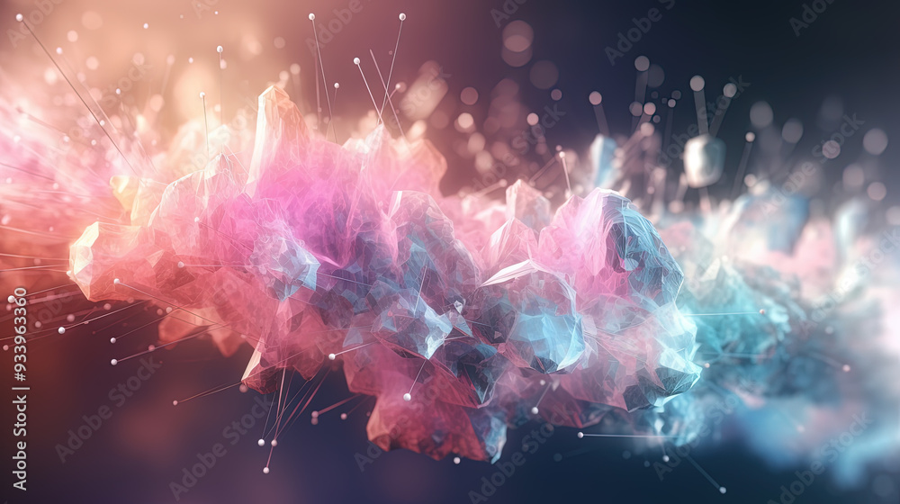 Poster a colorful explosion of paint with a pastel color palette. dynamic and energetic abstract background