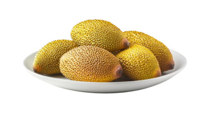 A plate of breadfruit isolated on a transparent background