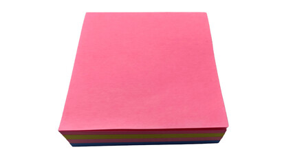 Colorful Sticky Note Isolated on White Background - Office and Organization Tool
