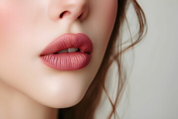 Perfect natural lip makeup. Lip Protection. Close up beautiful female mouth, Lip Care And Beauty Concept, Perfect natural lip makeup.