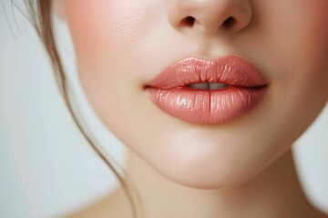 Perfect natural lip makeup. Lip Protection. Close up beautiful female mouth, Lip Care And Beauty Concept, Perfect natural lip makeup.