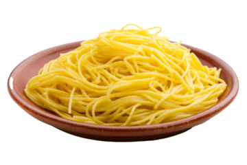 A plate of Cresto di Gallo Pasta isolated on a transparent background