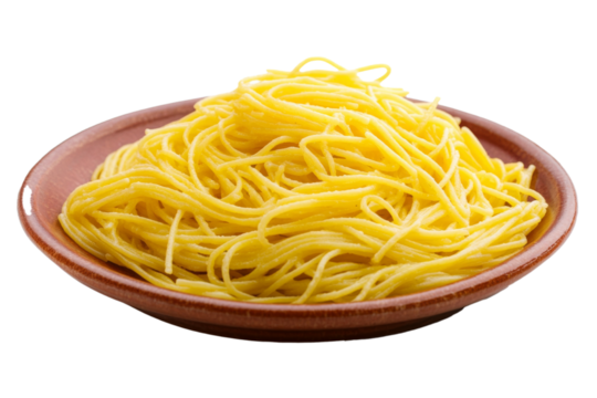 A plate of Cresto di Gallo Pasta isolated on a transparent background