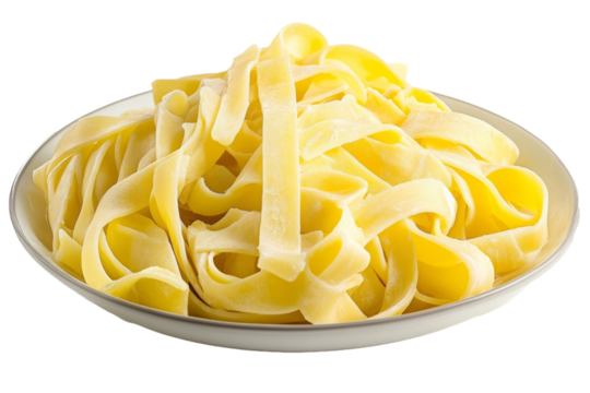 A plate of Cresto di Gallo Pasta isolated on a transparent background