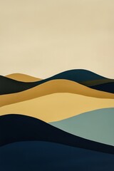 The yellow and ripe brown sand mountains show natural warmth and delicacy, as if you can feel the smoothness and touch of the sand grains. The blue grain of the sand is combined with the hills to crea