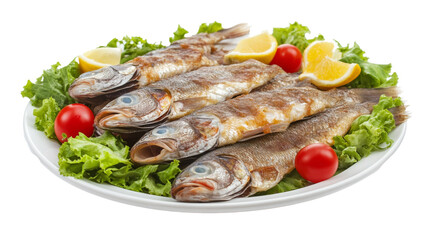 A plate of Faux Fish isolated on a transparent background