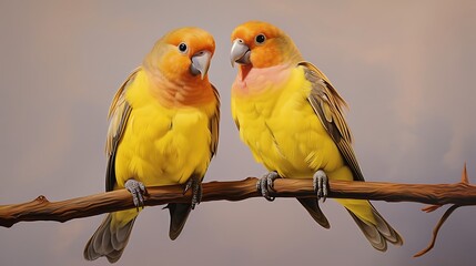 A penguin couple on a solid background, highly detailed and lifelike
