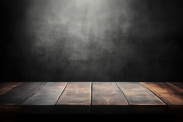 A rustic wooden table with a dark, moody background. The image emphasizes contrast and texture.