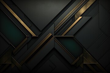 Fototapeta premium Abstract geometric black and gold pattern.