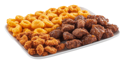 A plate of Melty Mashup food isolated on a transparent background