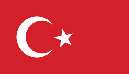 Turkish national flag with a red background and crescent moon and star emblem