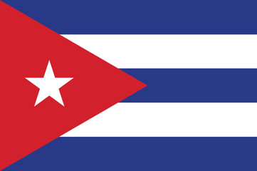 National flag of Cuba. Cuban flag. Vector Illustration. 