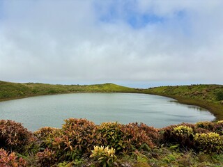 landscape with lake and clouds
