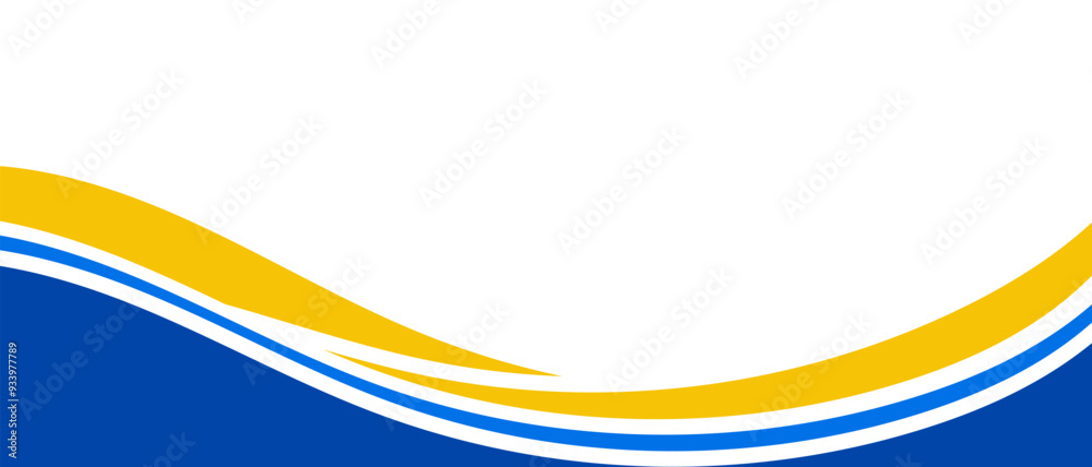 Sticker white background with blue and yellow abstract waves for website design
