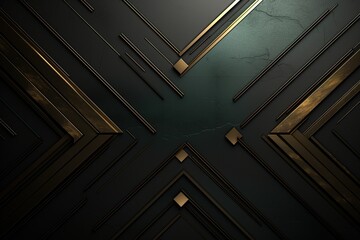 Obraz premium Abstract geometric black and gold pattern.