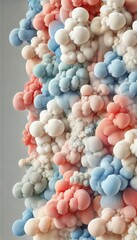 Dreamy abstract fluid art with vibrant swirling colors and cloud-like textures, creating a soft, fluffy, and ethereal design