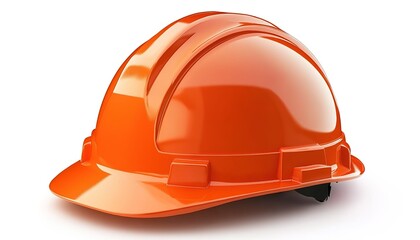 Fototapeta premium Orange construction helmet isolated on a white background