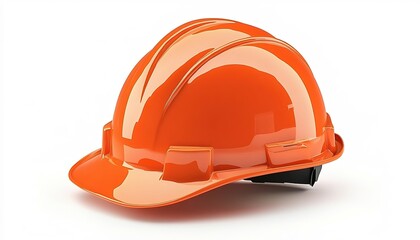 Fototapeta premium Orange construction helmet isolated on a white background