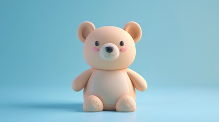Cute cartoon teddy bear with 3d rendering.