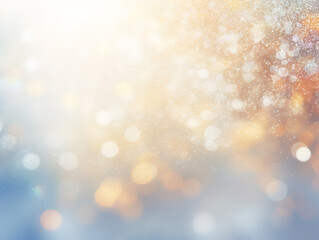 Obraz premium Rich gradient motion background with golden bokeh lights and sunny blue sky for spring or summer