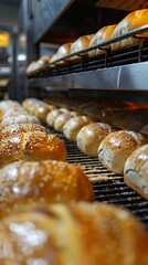 Bread on conveyor line