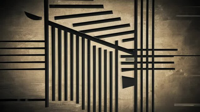 Aesthetic Monochrome Abstract Graphics with Motion Animation