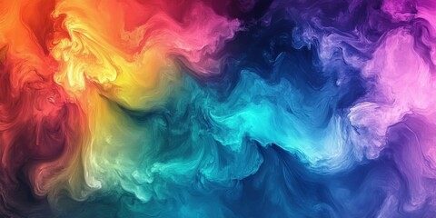 Colorful abstract swirls of paint blending in vibrant hues