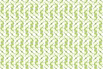 Obraz premium Thin cucumber slices on white background, pattern design