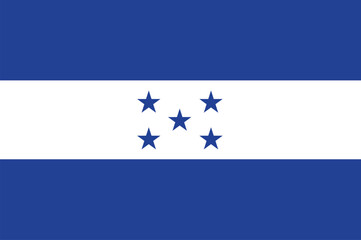 National flag of Honduras. Honduras flag. Vector illustration. 
