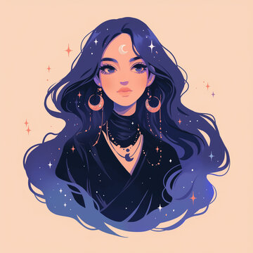 Beautiful witch avatar
