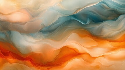 Fototapeta premium Abstract waves of orange and blue flowing across a textured background