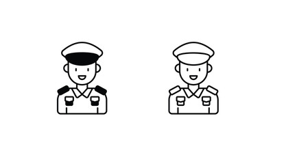 Chief Commander icon design with white background stock illustration