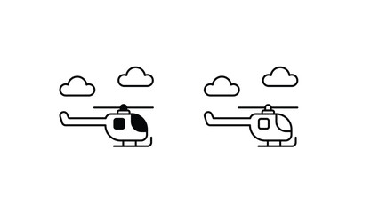 Helicopter icon design with white background stock illustration
