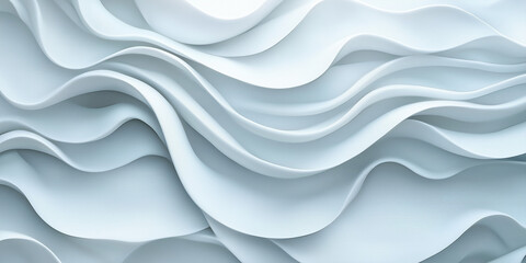 Abstract White Wave Background - Minimalist Design