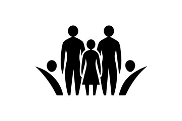 A minimalist linocut vector family logo