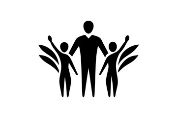 A minimalist linocut vector family logo