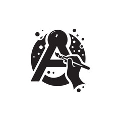 Creative 'A' letter logo icon vector art illustration.