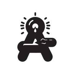 Creative 'A' letter logo icon vector art illustration.