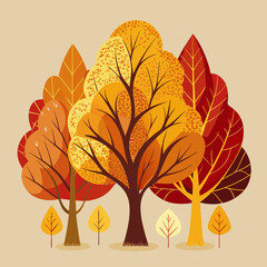 autumn tree vector