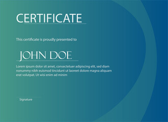 Oceanic Gradient Achievement Certificate Template