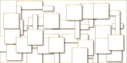 background with squares. Abstract white background. Minimal geometric white. White abstract polygon texture on gray background.Modern white and light grey square overlapped pattern on background with 