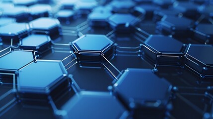 Fototapeta premium Abstract Blue Hexagonal Pattern
