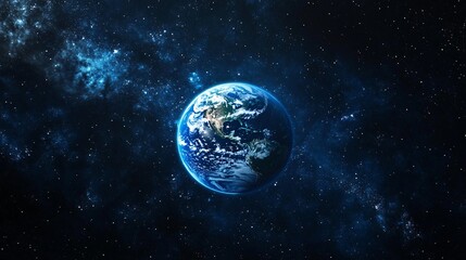 Obraz premium Planet Earth as a small blue dot in the vastness of space