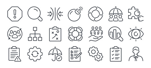 Business continuity editable stroke outline icon isolated on white background flat vector illustration. Pixel perfect. 64 x 64.