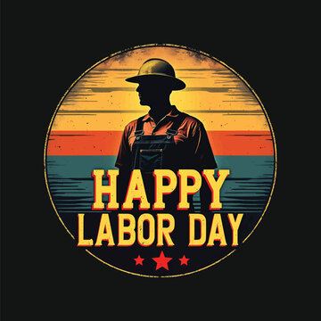Typography t-shirt design concept for labor day. Suitable for worker and labor fashion and sale.