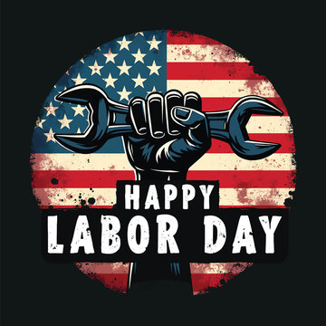 Typography t-shirt design concept for labor day. Suitable for worker and labor fashion and sale.